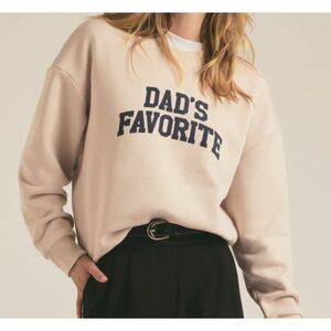 Favorite Daughter NWOT Cream "Dad's Favorite" Graphic Sweatshirt small